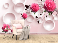 Фотообои 3д розы и круги - 4