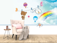 Фотообои Мишка, радуга - 4