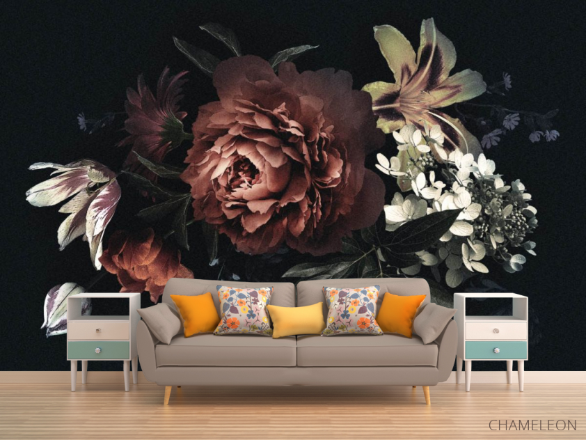 Фотообои Винтажный тёмный букет - 1