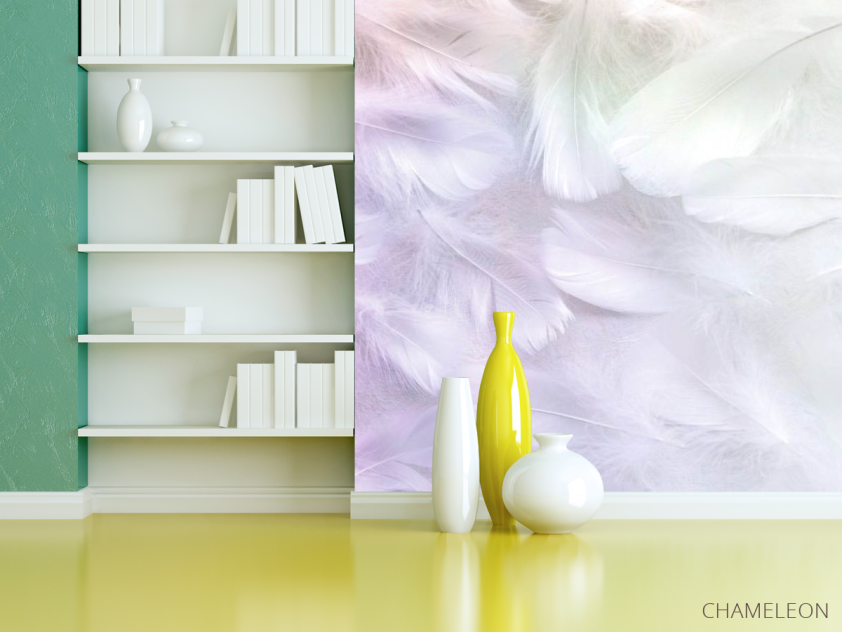 Фотошпалери Білі пір'я з рожевим - 3