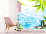 Фотошпалери крапля в воду і метелик - 4