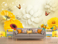 Фотообои Желтые герберы 3д - 1