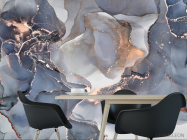 Фотошпалери Сірий флюїд з золотом - 1