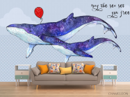 Фотообои Синие киты - 1