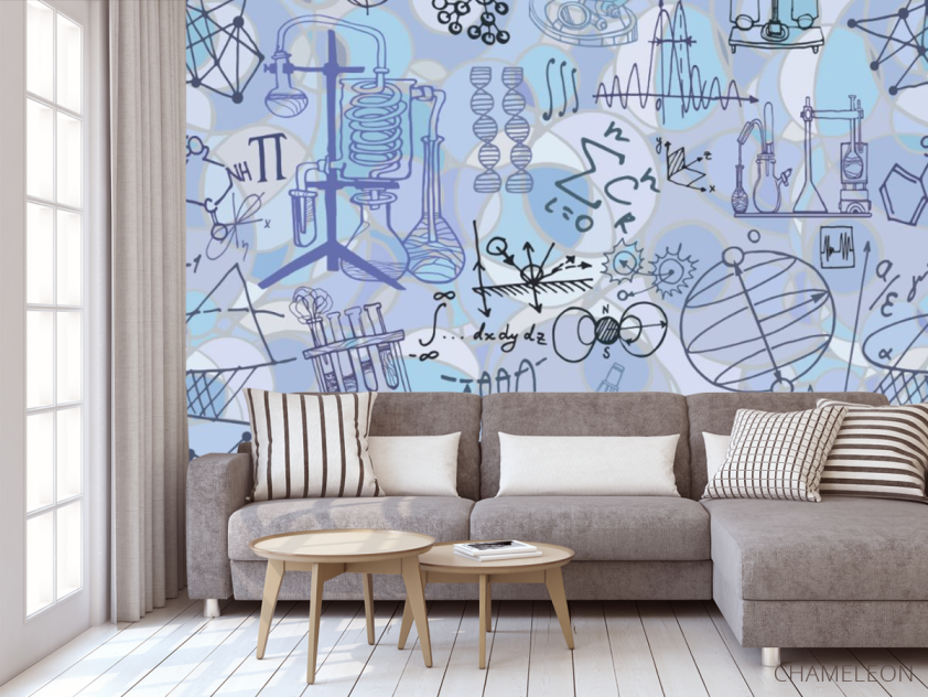 Фотообои Паттерн для кабинета физики - 3