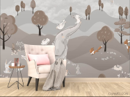 Фотообои Слон на полянке - 4