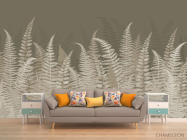 Фотообои Листья папоротнику хаки - 1