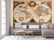 Фотообои Историческая карта полушарий - 3