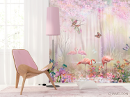 Фотошпалери Фламінго в лісі сказачном - 4