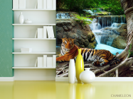 Фотошпалери тигр біля водоспаду - 3