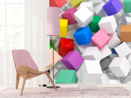 Фотошпалери різнокольорові Куби - 4