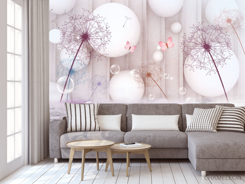 Фотообои одуванчики и шары - 3