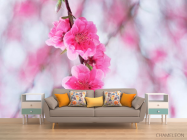 Фотообои Цветущее весной розовым дерево - 1