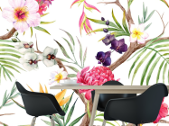 Фотообои рисунок листики и цветочки - 1