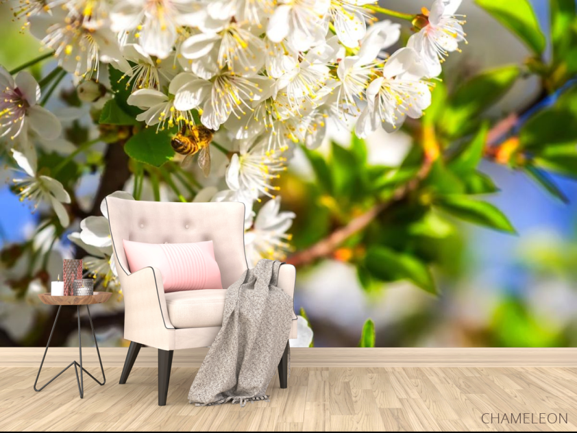 Фотообои пчела на цветочках - 4