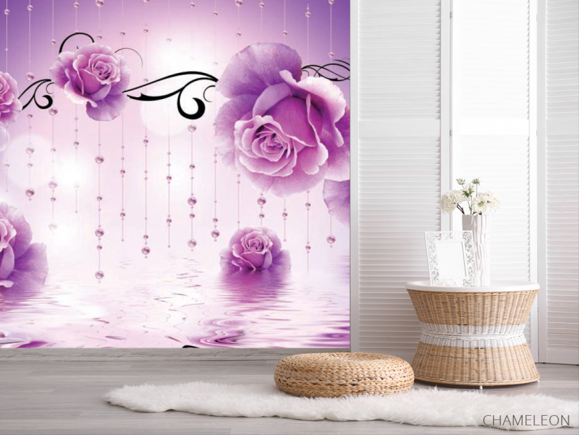 Фотошпалери Фіолетові квіти 3d - 2