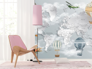 Фотошпалери Карта з повітряними кулями українською - 4