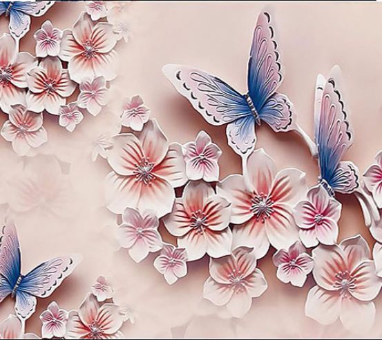 Фотообои Цветы и бабочки 22308
