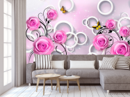 Фотообои Розы сиреневые 3d - 3