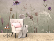 Фотообои Полевые дизайнерские цветы розовые - 4