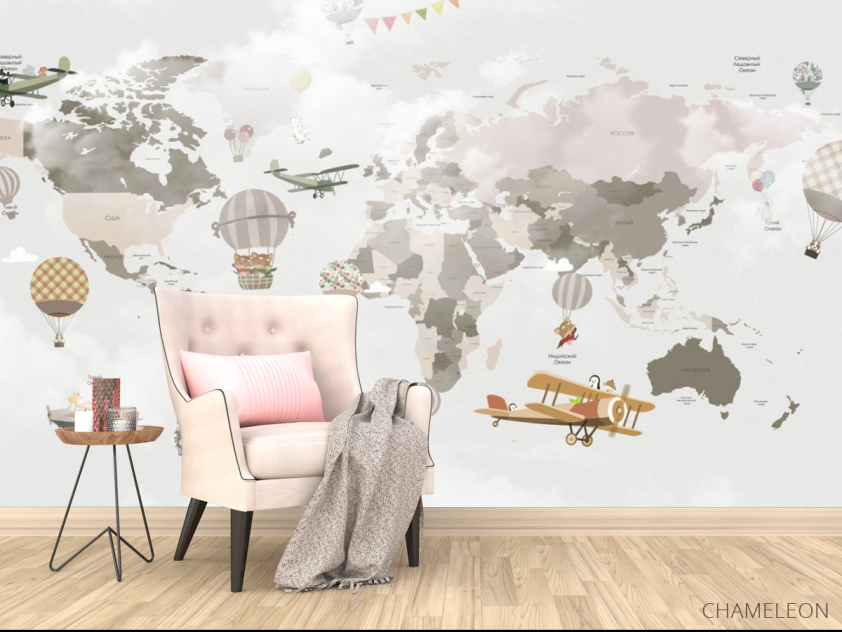 Фотообои 3д карта детская - 4