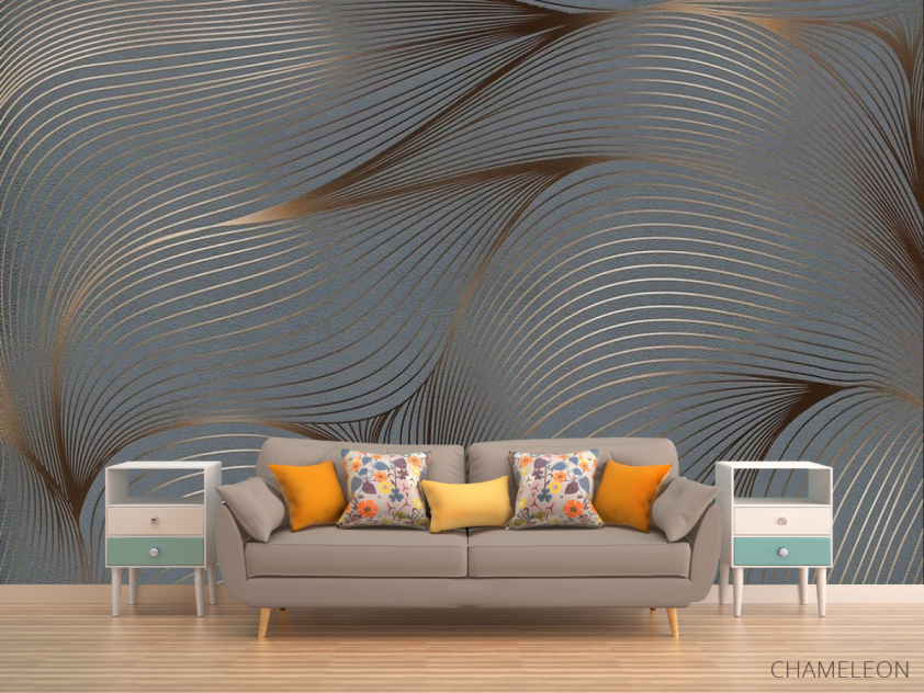 Фотообои волны с золотом - 1