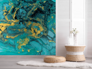 Фотошпалери Бірюзовий Fluid art - 2