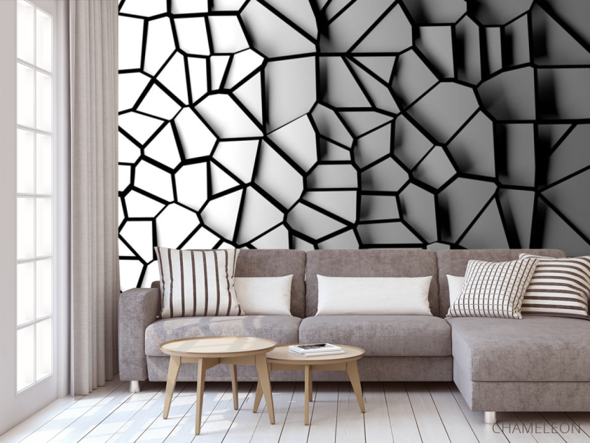 Фотообои Серая 3д стена - 3