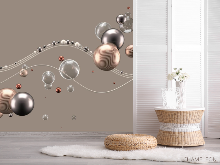 Фотошпалери Золоті кулі 3д - 2