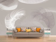 Фотообои Перья на бежевом фоне - 1