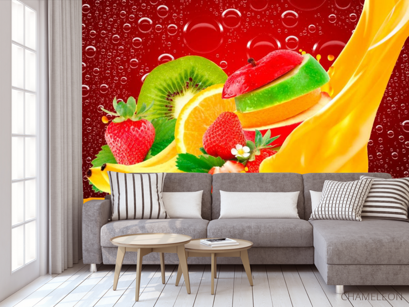 Фотообои Нарезанные фрукты, ягоды - 3