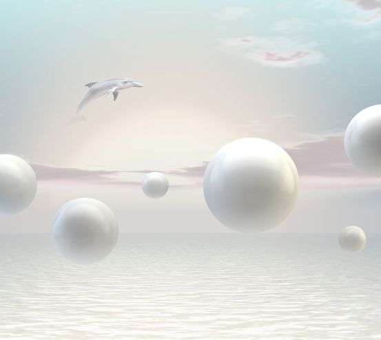 Фотошпалери Кулі з дельфінами Фотошпалери Кулі з дельфінами 22925