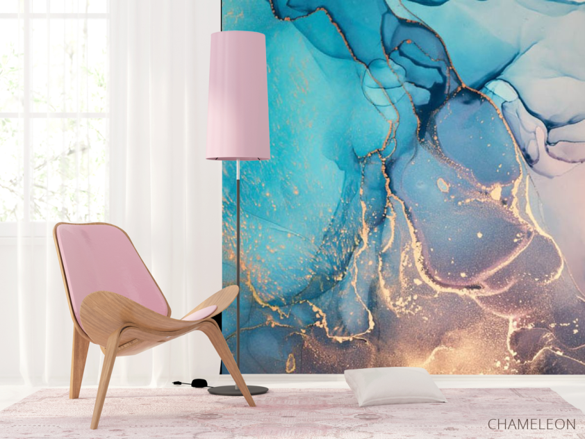 Фотошпалери синій яскравий fluid art - 4