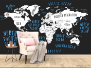 Фотообои Карта на черном фоне - 4