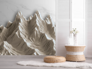 Фотошпалери 3Д гори бежеві з мармуром - 2