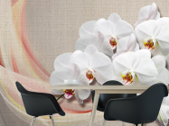 Фотошпалери Орхідеї на тлі тканини - 1