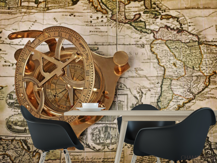 Фотошпалери карта і компас - 1