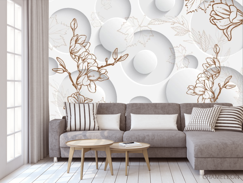 3д фотообои 3D цветы - 3