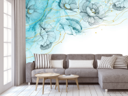 Фотообои Векторные дизайнерские цветы с золотом - 3