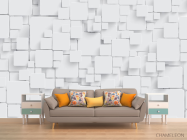 Фотообои Стена из обьемных прямоугольников - 1