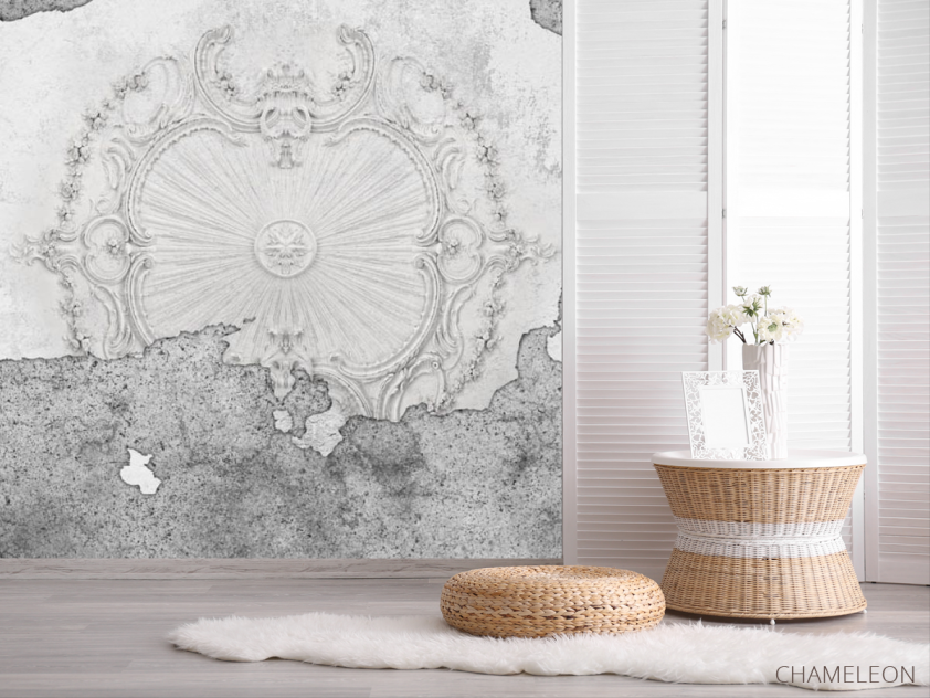 Фотошпалери потріскалися стіни з ліпленням - 2