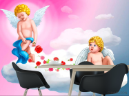 Фотошпалери Купідони на хмарі - 1