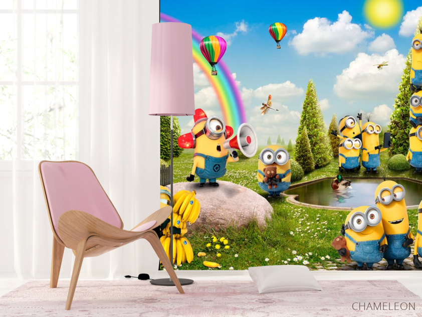 Фотошпалери Міньйони на галявині - 4