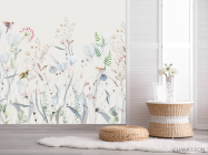 Фотошпалери мінімалістичні квіти блакитний відтінок - 2