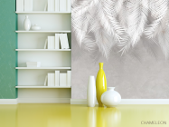 Фотошпалери сірі листя на стіну - 3