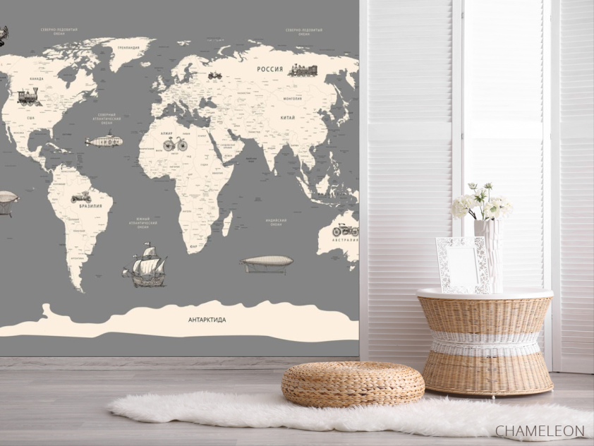 Шпалери в дитячу Карта - 2