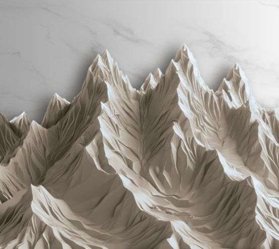 Фотообои 3д горы бежевые с мармуром Фотообои 3д горы бежевые с мармуром 34341_1