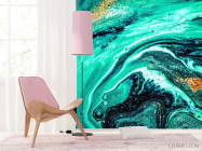 Фотошпалери Fluid art зелений - 4