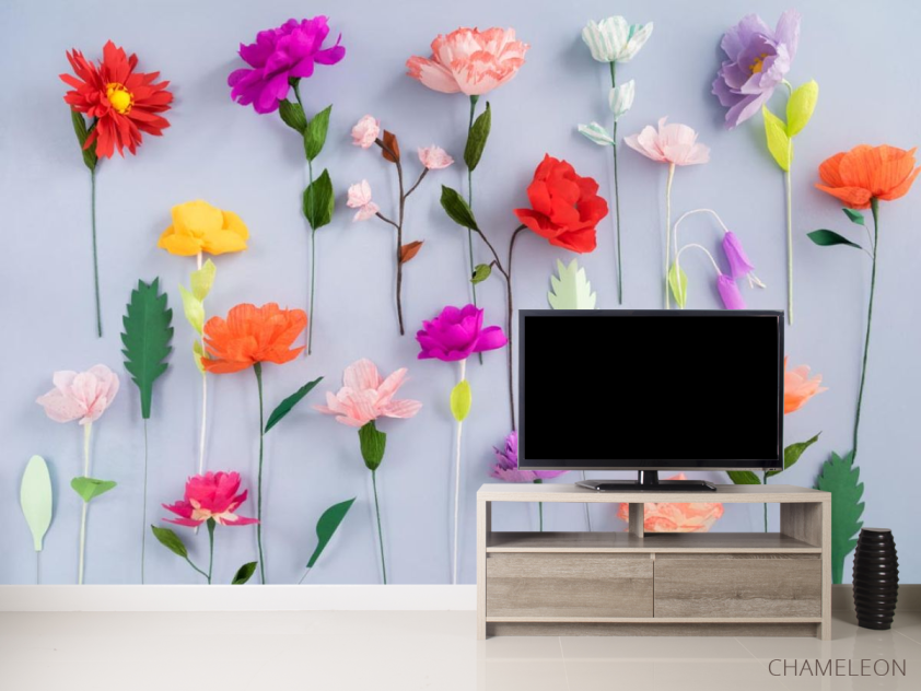 Фотообои объёмные искуственные цветы - 2