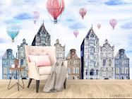 Фотообои Домики и воздушные шары - 4